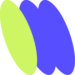 Twee groot, oorvleuelende ovale op 'n liggrys agtergrond; die linker ovaal is liggroen en die regter ovaal is blou. Beide vorms is skuins na regs gekantel.